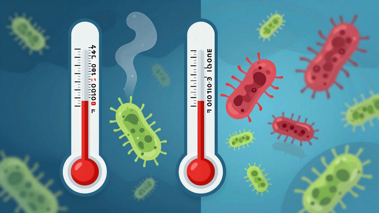 Illustration of bacteria growing in the food temperature danger zone