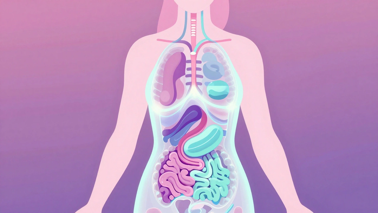 Abstract illustration of female hormonal balance