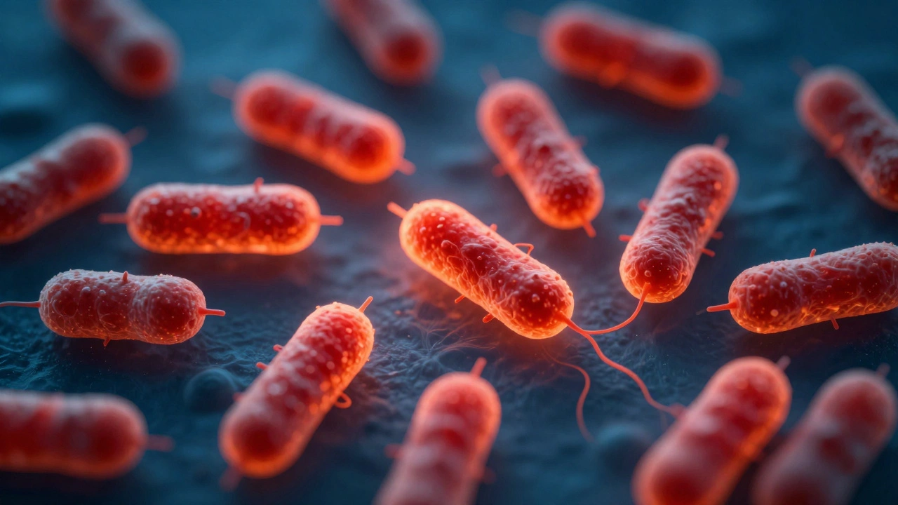 Microscopic view of bacteria growing in danger zone