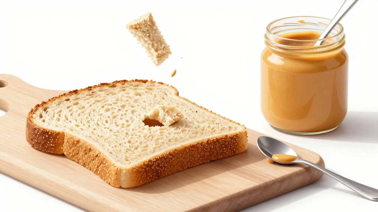 Gluten-free bread and condiments illustrating cross-contamination risks